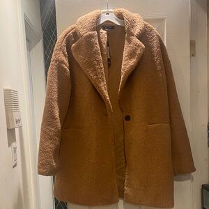 Nasty Gal Cozy Brown Pea Coat